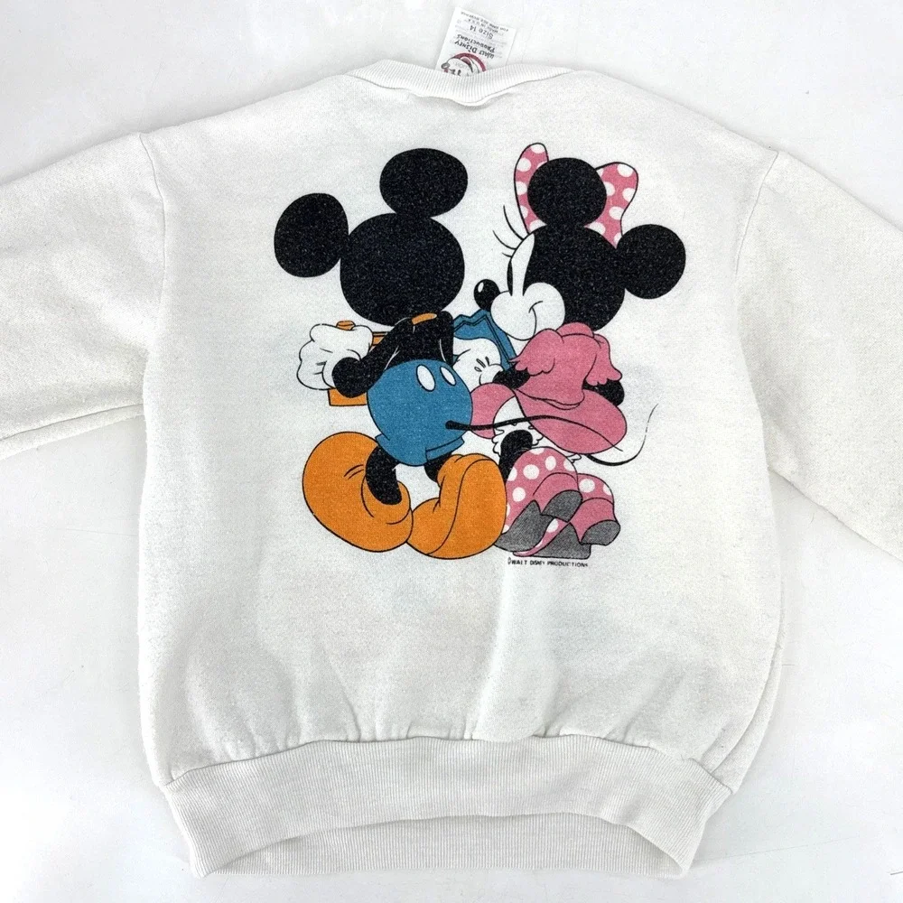 Vintage Disney Mickey & Minnie Travel Vacation Sweatshirt‎ Front Back Kids 14